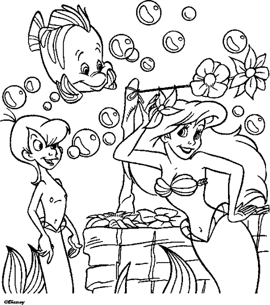 Desenho para colorir e pintar do(a) A Pequena Sereia Desenho do(a)  A Pequena Sereia