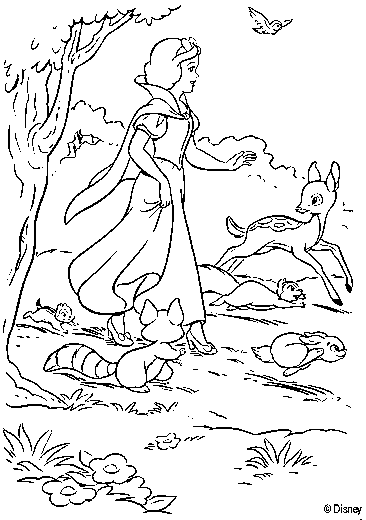 Desenho para colorir e pintar do(a) Branca de Neve e os 7 Anões Desenho do(a)  Branca de Neve e os 7 Anões